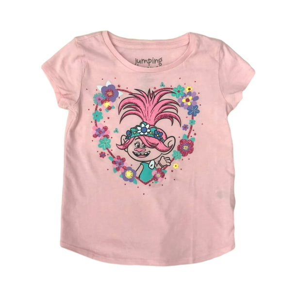 Girls Kids Short Sleeve T-Shirt Tops Pink Sweet Heart tee 2-14Y 